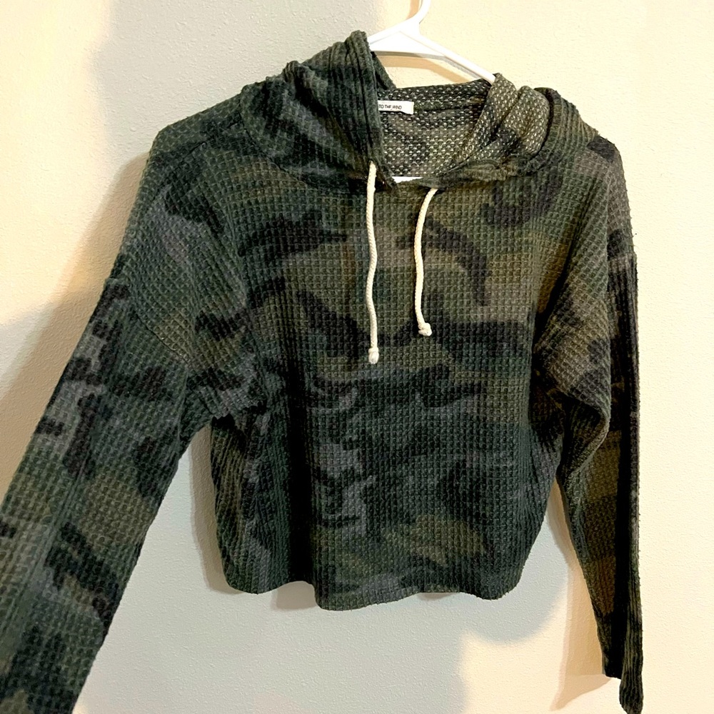 Army print hoodie. Very thin and great for fall. Worn maybe 4 times.